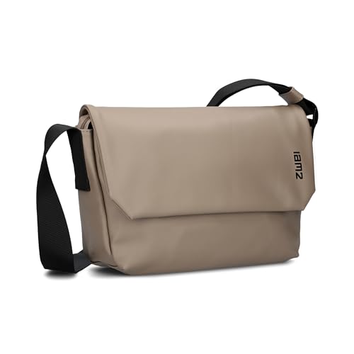 Zwei Umhängetasche Cargo CA60 Messenger-Bag 3 Liter hochwertiges Hydroflex-Material praktisches Schlüsselband verstellbarer Gurt sportliche Crossbody-Bag für Damen Herren & Teenager (taupe) von Zwei