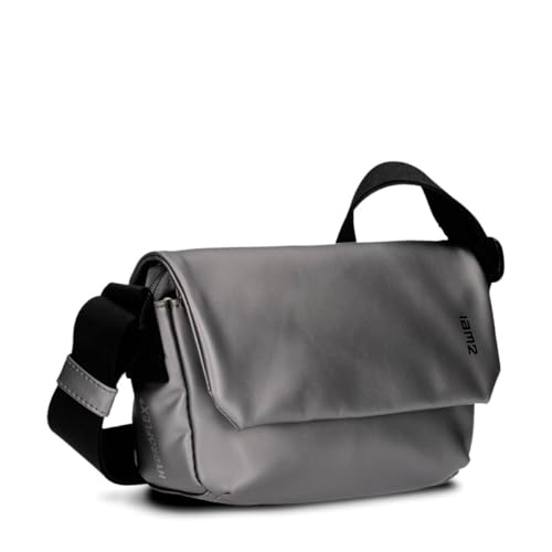 Zwei Unisex Umhängetasche Cargo CA40 kleine wasserfeste Tasche 1 Liter aus leichtem Hydroflex, Schlüsselband, verstellbarer Gurt, sportliche Crossbody-Bag für Damen Herren & Teenager (metallic-stone) von Zwei