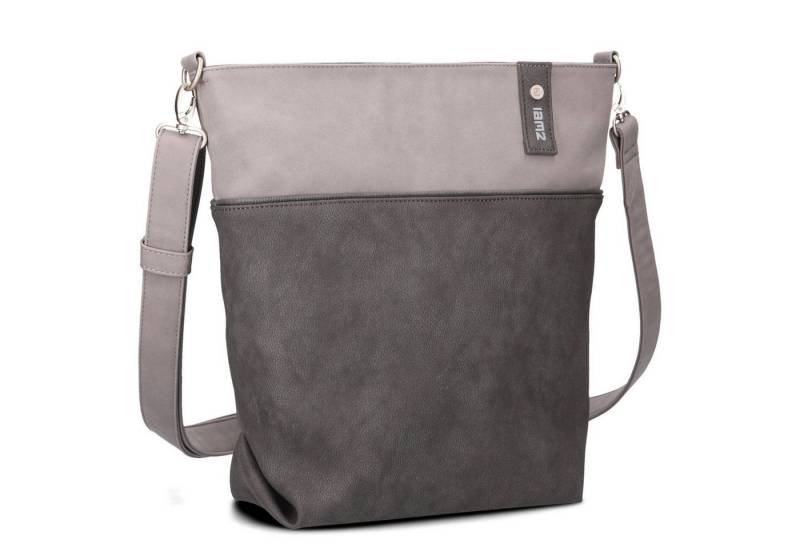 Zwei Umhängetasche Jana J12 - Schultertasche 33 cm (nubuk-stone) von Zwei