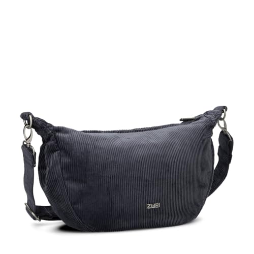 Zwei Damen Handtasche Mademoiselle.M M70 Moon-Bag 4 Liter Trend-Tasche in Halbmond-Form vielseitig als Bauchtasche Crossbody-Bag Abendtasche Umhängetasche zu tragen (cord-polar) von Zwei