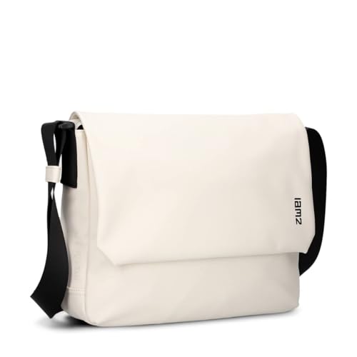 Zwei Unisex Messenger-Bag Cargo CA130 wasserfeste Umhängetasche 6 Liter verstellbarer Schultergurt Magnet-Verschlussklappe gepolstertes Laptop-Fach gute Innenausstattung (off-white) von Zwei