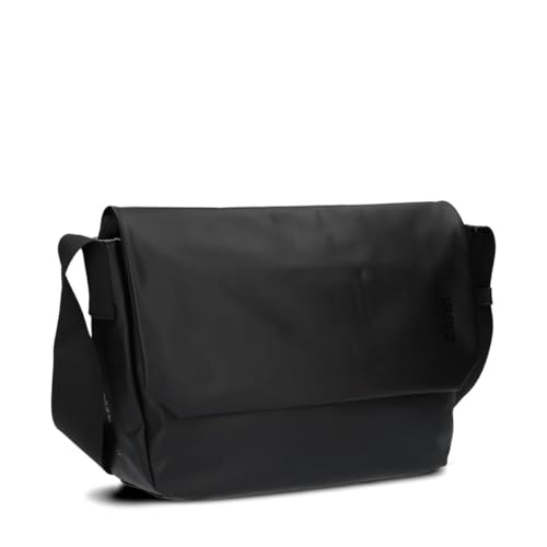 Zwei Unisex Messenger-Bag Cargo CA135 wasserabweisende Umhängetasche 9 Liter DIN-A4 passend verstellbarer Schultergurt Magnet-Verschlussklappe gepolstertes Laptop-Fach gute Innenausstattung (black) von Zwei