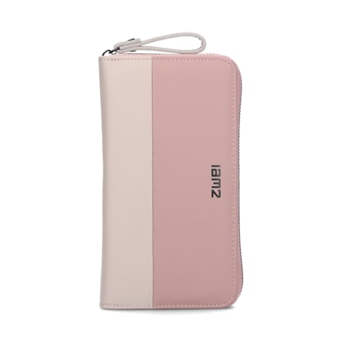 Zwei Damen Geldbörse Cargo CAW2 wasserfestes langes Portemonnaie mit 15 Kartenfächern, Sichtfach, 2 Scheinfächer, Geldbeutel mit Münzfach & umlaufenden Reißverschluss (Powder) von Zwei