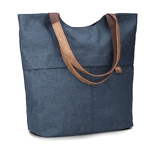 Zwei Damen Shopper Olli OT15 Schultertasche 12 Liter wasserabweisend & strapazierfähig, bequeme Einkaufstasche mit Innenfächern & extra Beutelchen, hochwertig, zusätzlicher Tragegurt (blue) von Zwei