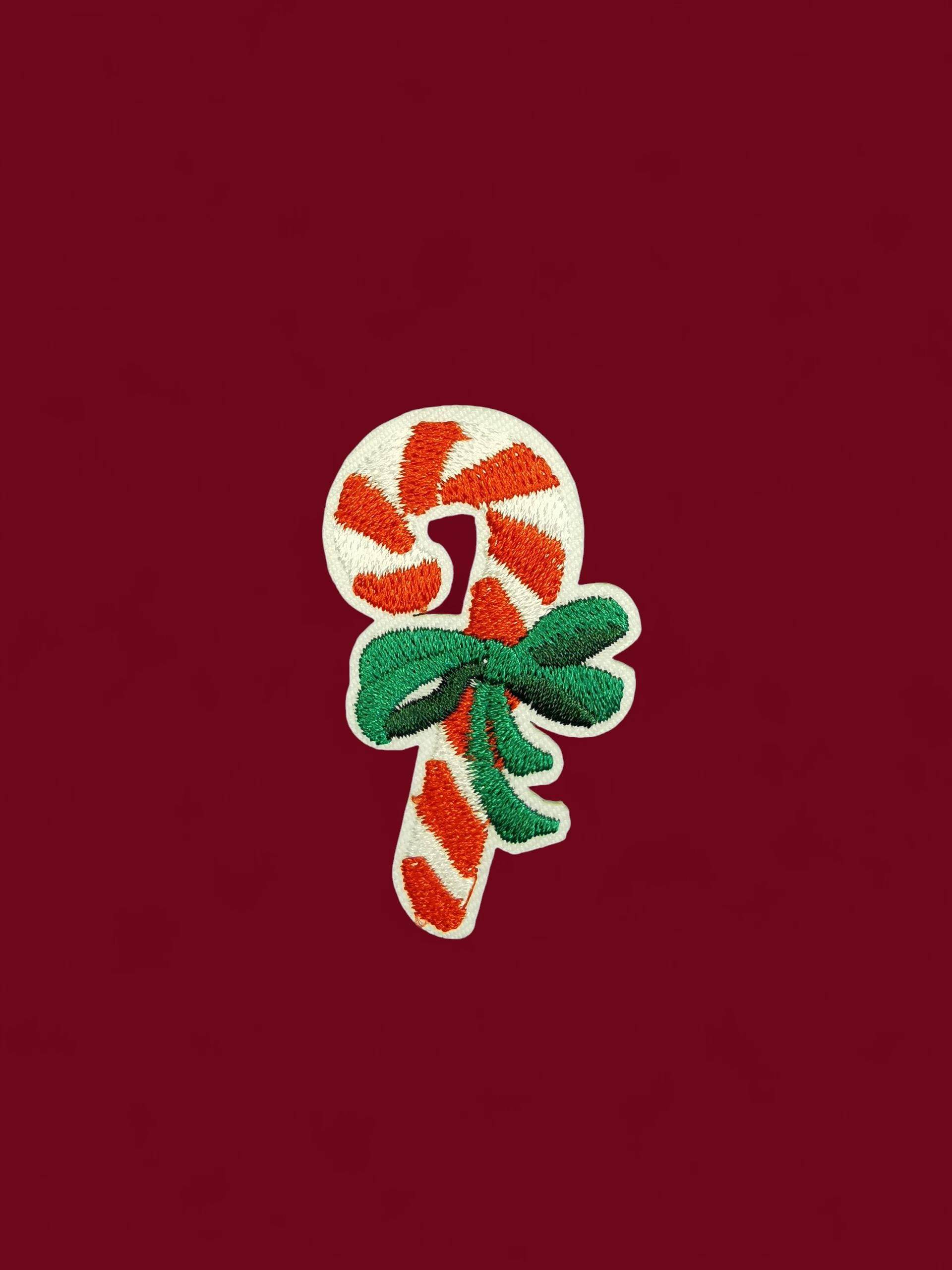 Bügel Patch | Zuckerstange Mit Schleife Candycane Aufnäher Für Kleidung von ZweiartigKlebekunst
