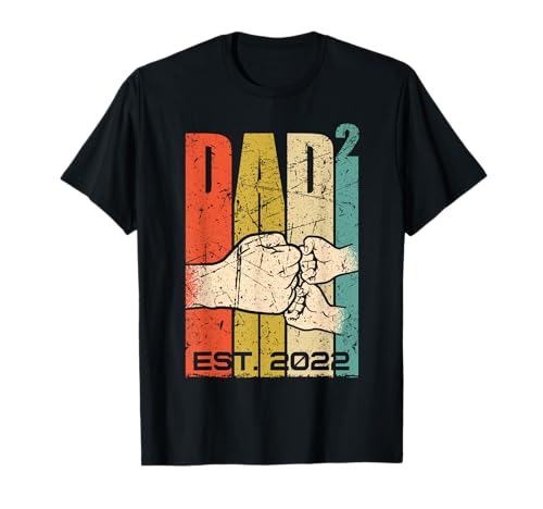 Papa 2022 werdender Papa Zwillinge Vater zwei Kinder T-Shirt von Zweifacher Papa Schwangerschaft verkünden Familie