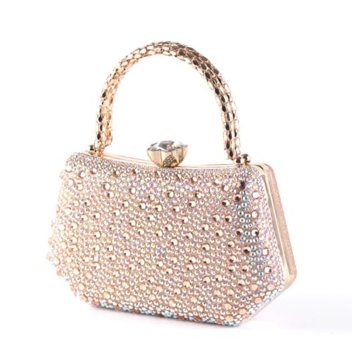 Zweig & Ewigkeit Clutch Damen Champagner – Glitzer Abendtasche mit Strass & Griff – Elegante Tasche für Hochzeit, Abiball, Party, Abschlussfeier von Zweig & Ewigkeit