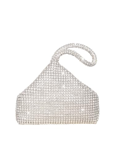 Zweig & Ewigkeit Glitzernde Damen-Abendtasche aus Kristall mit Silber-Handschlaufe – Elegante Abendtasche für besondere Anläss von Zweig & Ewigkeit