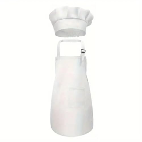 Zwenjuan Kinder Schürze und Kochmütze Set,Verstellbare Kinder Kochschürze Kinderschürze zum Bemalen Schürze Küchenschürze Bastelschürzen mit 2 Taschen zum Malen Backen Kochen Zwenjuan Kinder Schürze und Kochmütze Set,Verstellbare Kinder Kochschürze Kinderschürze zum Bemalen Schürze Küchenschürze Bastelschürzen mit 2 Taschen zum Malen Backen Kochen von Zwenjuan