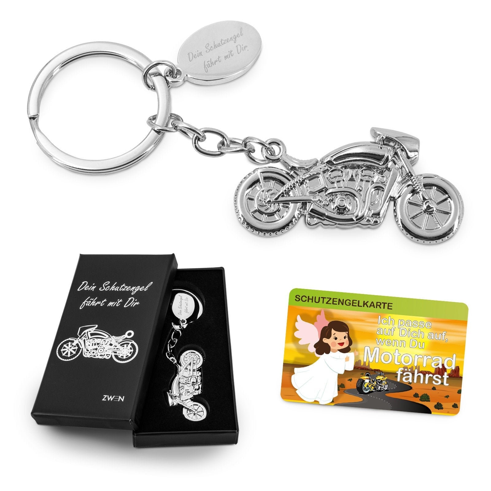 Motorrad Schlüsselanhänger Als Schutzengel Oder Führerschein Geschenk/Zum | Schlüsselanhänger Motorrad von Zwenshop