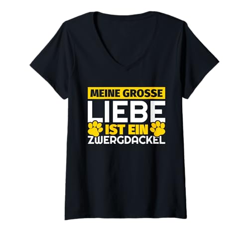 Damen Zwergdackel Geschenke lustig T-Shirt mit V-Ausschnitt Damen Zwergdackel Geschenke lustig T-Shirt mit V-Ausschnitt von Zwergdackel Geschenke