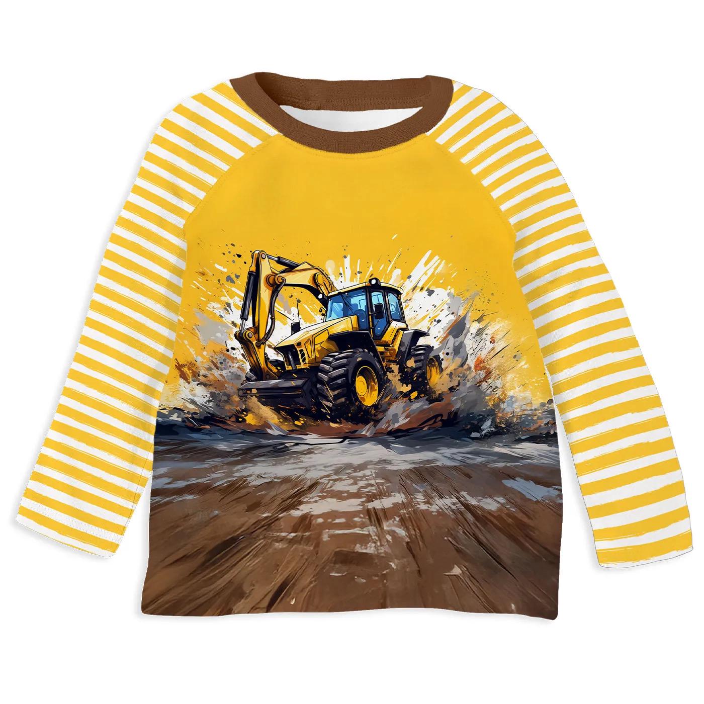 Pullover Bagger Baustelle Radlader Junior Kinder | Baumaschine Pulli Kleidung Junge Mädchen Baby Sweatshirt Kindergarten Krippe von ZwergenNaehstuebchen
