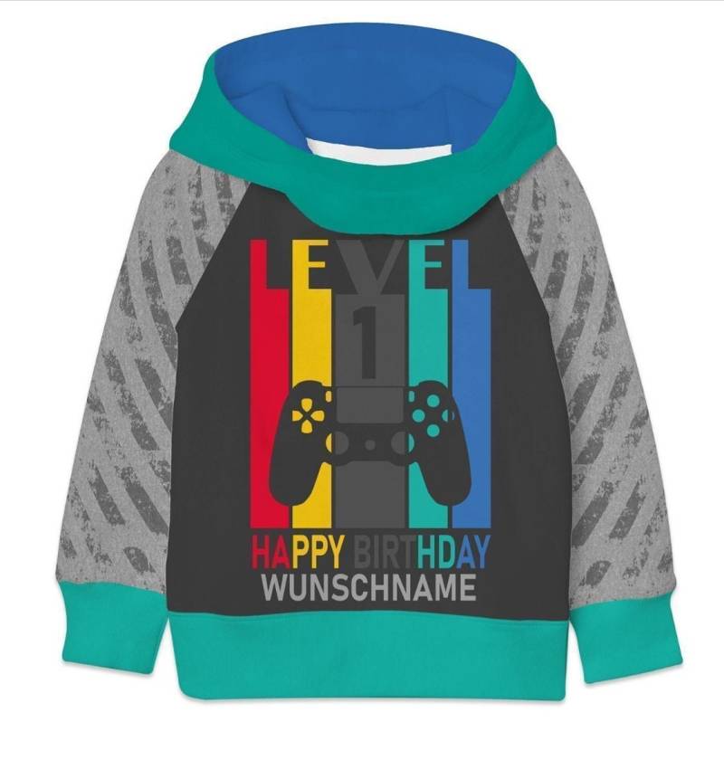 Pullover Geburtstag Kind Eigener Name | Gamer Controller Zocken Kinder Baby Sweatshirt Geschenk Mädchen Junge Hoodie Personalisier von ZwergenNaehstuebchen