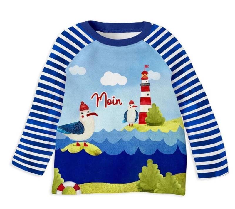 Pullover Nordsee Ostsee Meer Kinder | Möwe Leuchtturm Pulli Kleidung Junge Mädchen Baby Sweatshirt Kindergarten Kinderkleidung von ZwergenNaehstuebchen