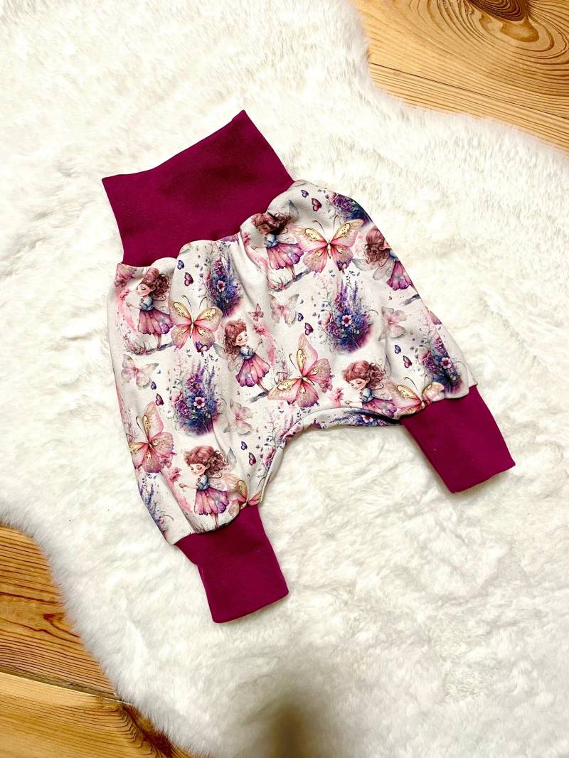 Pumphose 44-122 | Elfe Fee Schmetterling Rosa Hose Kinder Frühchen Baby Mädchen Junge Mitwachshose Geschenk Geburt von ZwergenNaehstuebchen