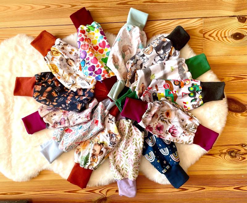 Pumphose 44-122 Sommer Frühling | Viele Motive Baby Kinder Frühchen Kurze Hose Mädchen Junge Mitwachshose Krabbelhose Haremshose von ZwergenNaehstuebchen