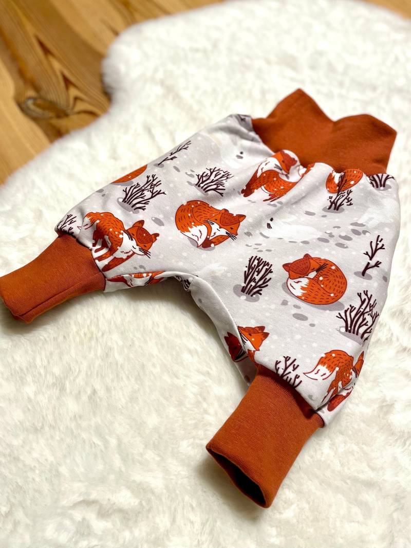 Pumphose 44-122 | Füchse Wald Waldtiere Hose Kinder Frühchen Baby Mädchen Junge Mitwachshose Babyhose von ZwergenNaehstuebchen