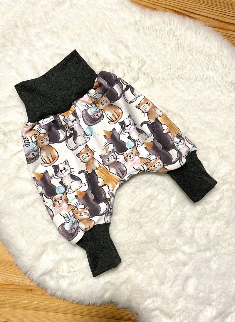 Pumphose 44-122 Katzen | Kätzchen Tiere Hose Kinder Frühchen Baby Mädchen Junge Mitwachshose |Geschenk Geburt von ZwergenNaehstuebchen