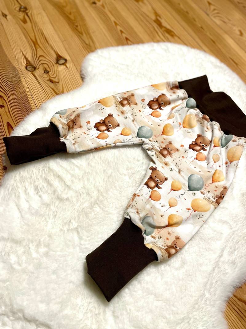 Pumphose 44-122 | Teddybär Bären Bärchen Luftballon Hose Kinder Frühchen Baby Mädchen Junge Mitwachshose Geschenk Geburt von ZwergenNaehstuebchen