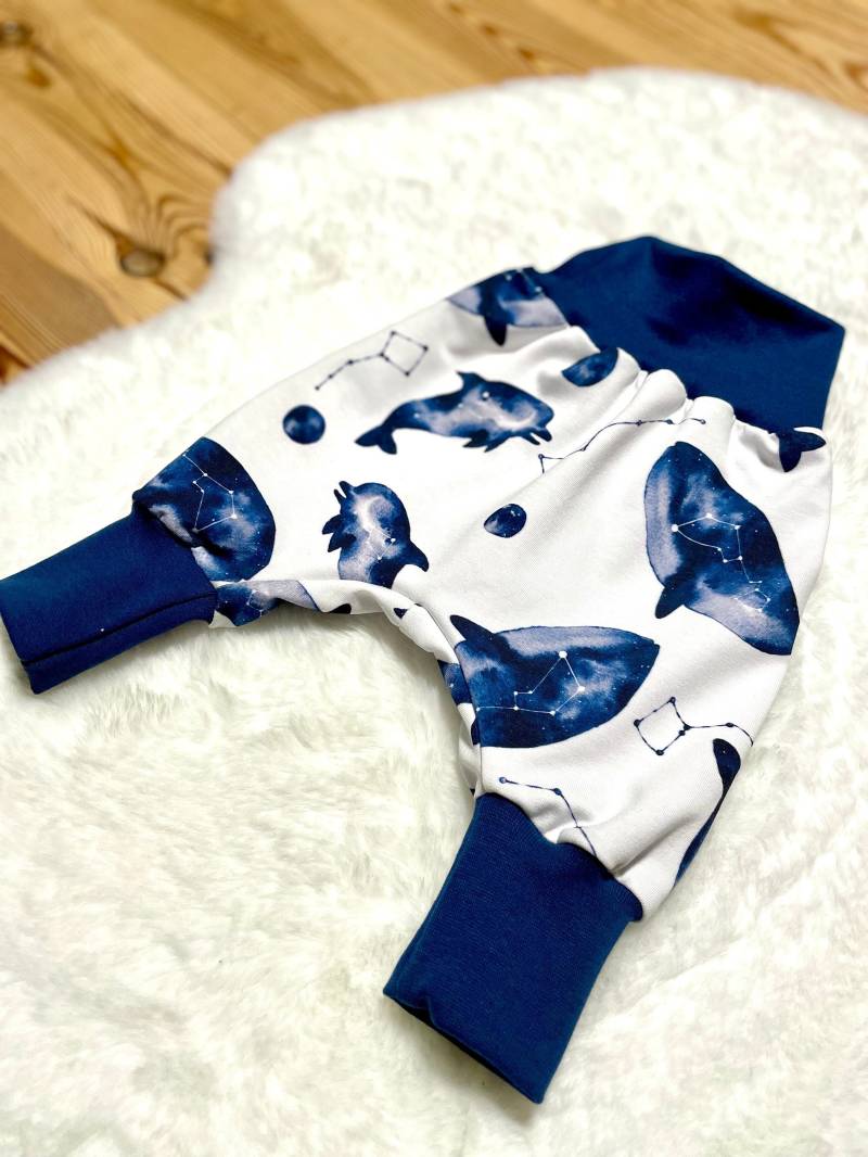 Pumphose 44-122 | Wale Tiere Meer Blau Hose Kinder Frühchen Baby Mädchen Junge Mitwachshose Geschenk Geburt von ZwergenNaehstuebchen