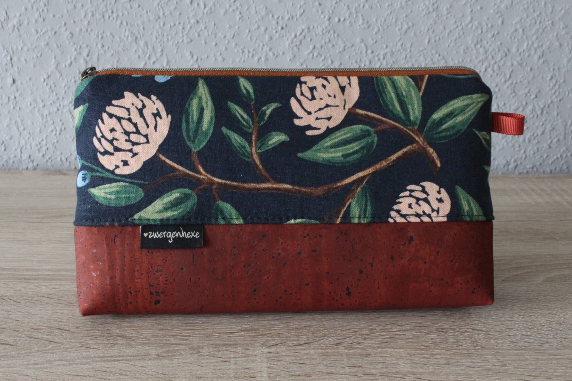 Kosmetiktasche/Federmäppchen Baumwolle/Kork von Zwergenhexe