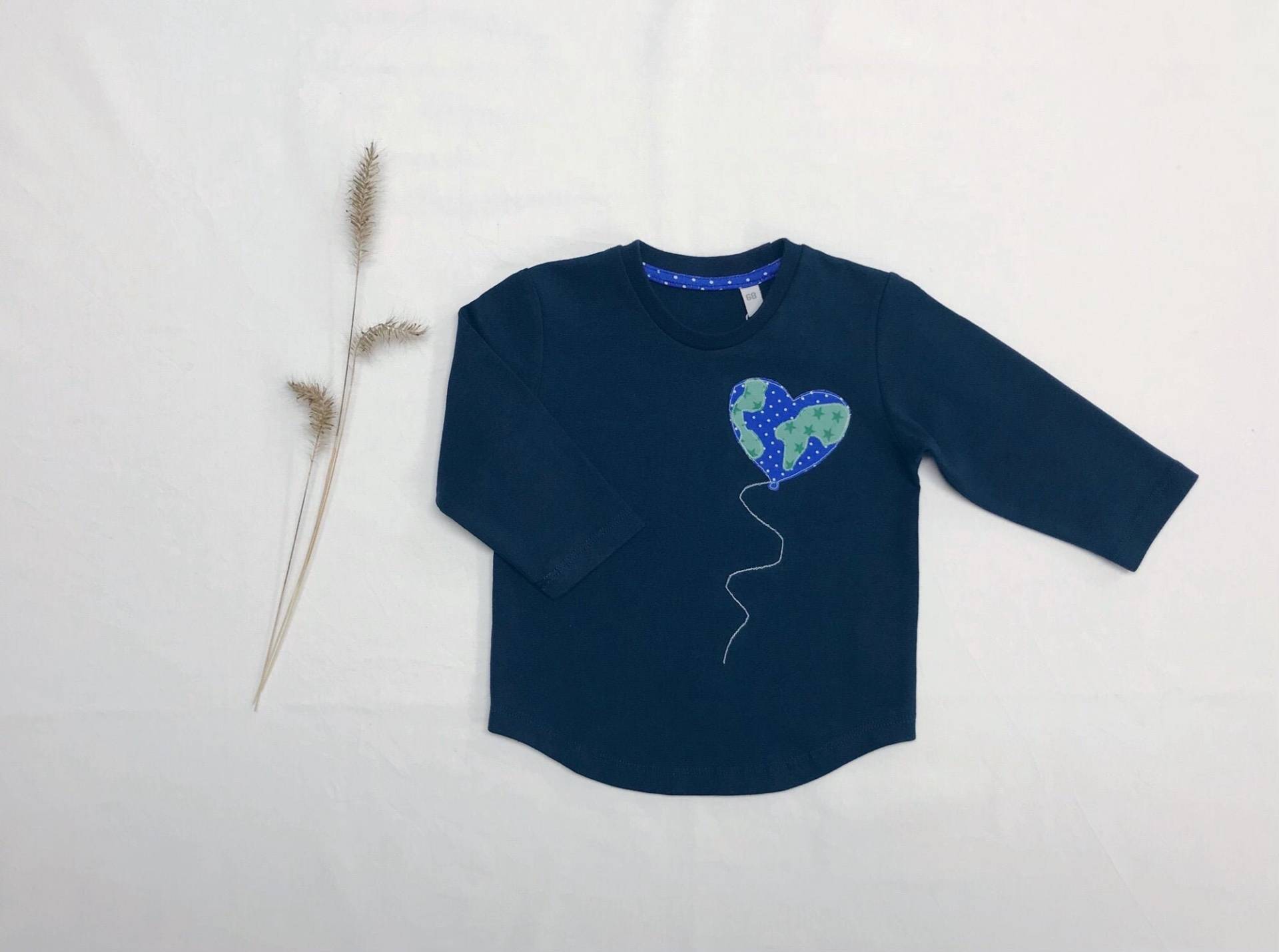 Kinder Shirt Dunkelblau Mit Applikation Kinder Shirt Dunkelblau Mit Applikation von Zwergenkleid