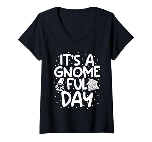 Damen Zwergen Motiv It´s A GNOME Ful-Day Zwerg T-Shirt mit V-Ausschnitt Damen Zwergen Motiv It´s A GNOME Ful-Day Zwerg T-Shirt mit V-Ausschnitt von Zwergenkostüm Für Herren Zwerge Geschenk Shirts