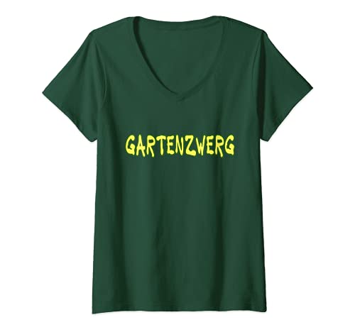 Damen Gartenzwerg - Karneval Gruppen Kostüm Zwergenkostüm T-Shirt mit V-Ausschnitt Damen Gartenzwerg - Karneval Gruppen Kostüm Zwergenkostüm T-Shirt mit V-Ausschnitt von Zwergenkostüm Zwerge für Familie, Paare & Gruppen