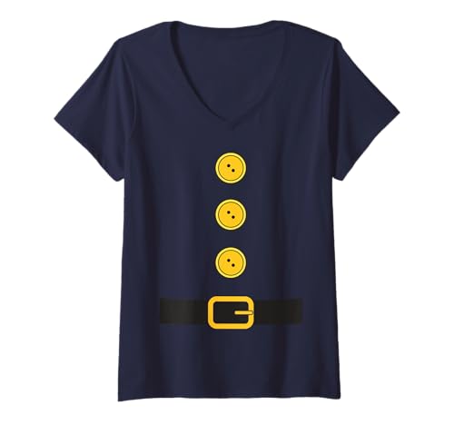 Damen Sieben Zwerge Kostüm Kinder Erwachsene Fasching Zwerg T-Shirt mit V-Ausschnitt Damen Sieben Zwerge Kostüm Kinder Erwachsene Fasching Zwerg T-Shirt mit V-Ausschnitt von Zwergenkostüm Zwergen Verkleidung Faschingskostüm