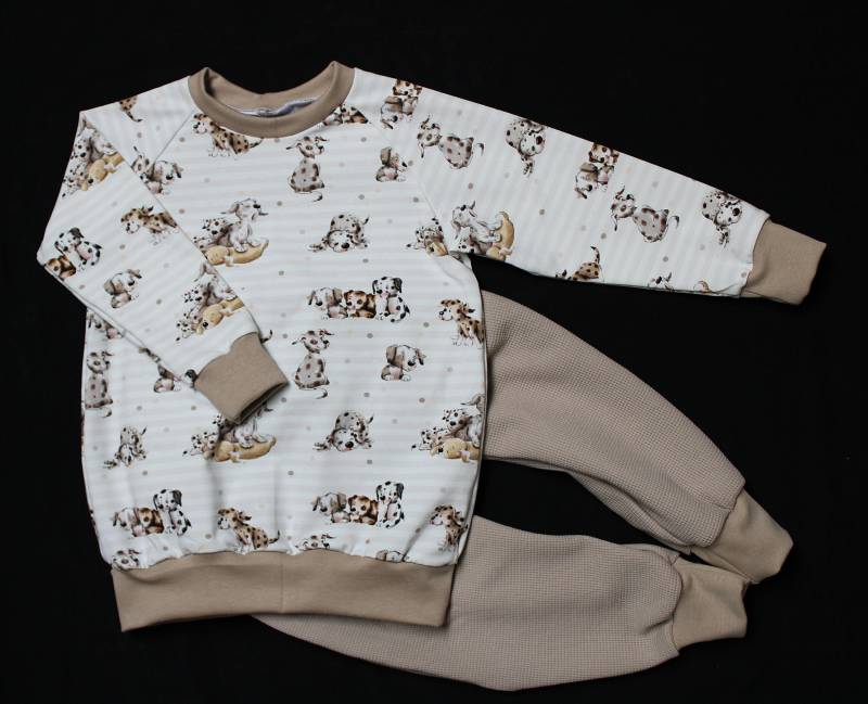 Handmade Set Pumphose Und Pulli Pullover Hund Welpen Kuh Esel Huhn Schwein Ente Waffeljersey Tierebabyhose 56 62 68 74 80 86 92 98 104 Baby von ZwergerlFashion