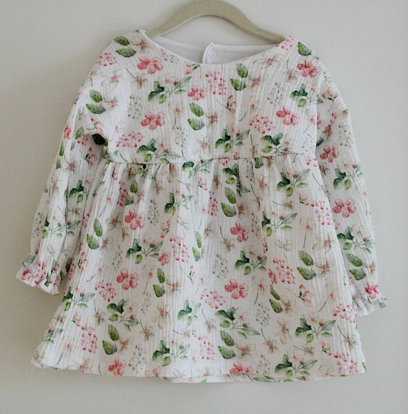 Musselin Tunika Bluse Mit Paperbag-Ärmel Blumen Boho Animalprint Flamingo Schmetterling Wassermelone Leicht Luftig Floral Mädchen von ZwergerlFashion
