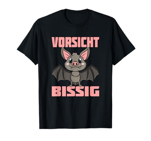 Vorsicht Bissig I Kinder Vampir Fledermaus I Vampirzähne T-Shirt Vorsicht Bissig I Kinder Vampir Fledermaus I Vampirzähne T-Shirt von Zwergfledermaus I Flughund I Halloween Kostüm