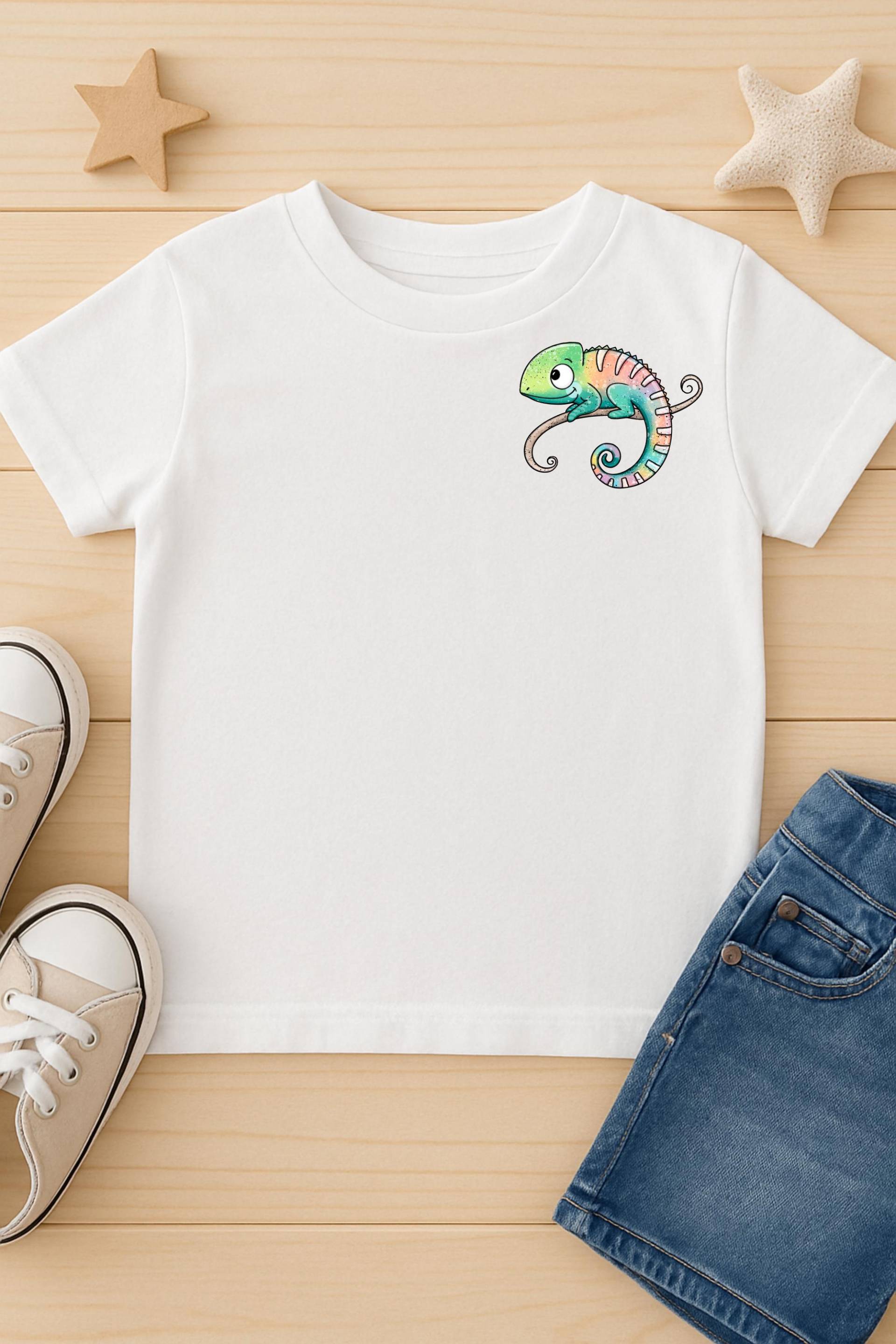 Bügelbild Chamäleon Verschiedene Größen/Bügelpatch Buntes Aufbügler Regenbogen Chamäleon-Patch Zum Aufbügeln von Zwergladen