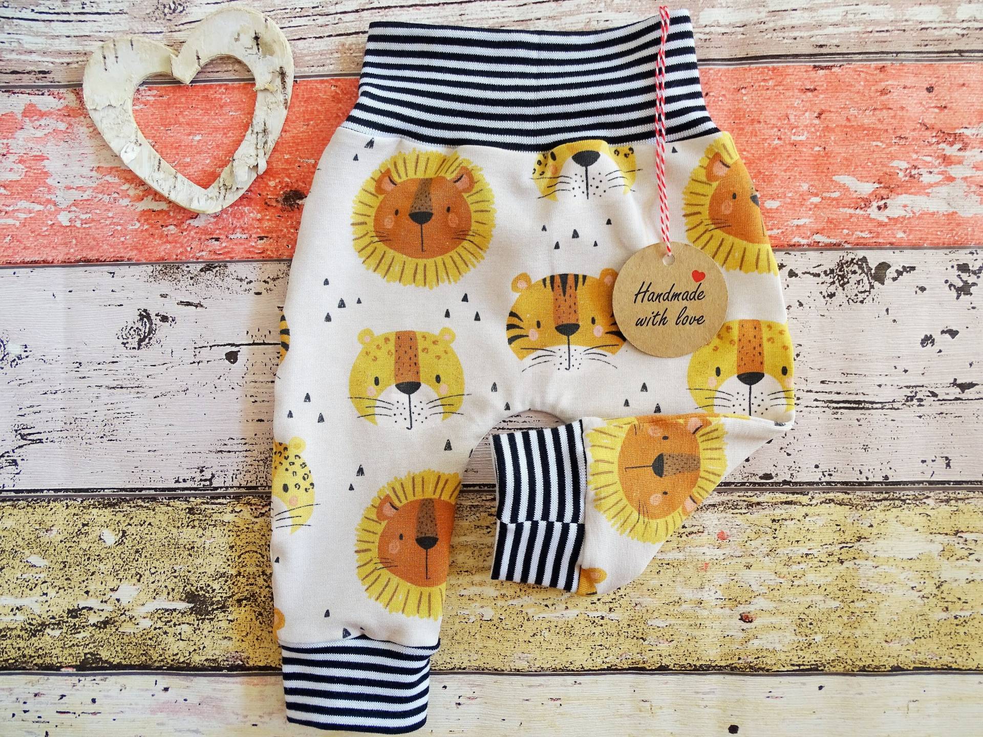 Bio Pumphose Löwe Tiger 50-98 Oder Als Set Mit Halstuch von ZwergnaseDE