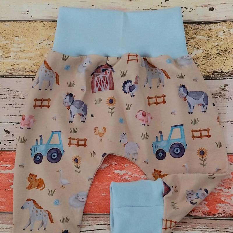 Pumphose Bauernhof 50-104 Oder Als Set Mit Halstuch, Mitwachshose von ZwergnaseDE