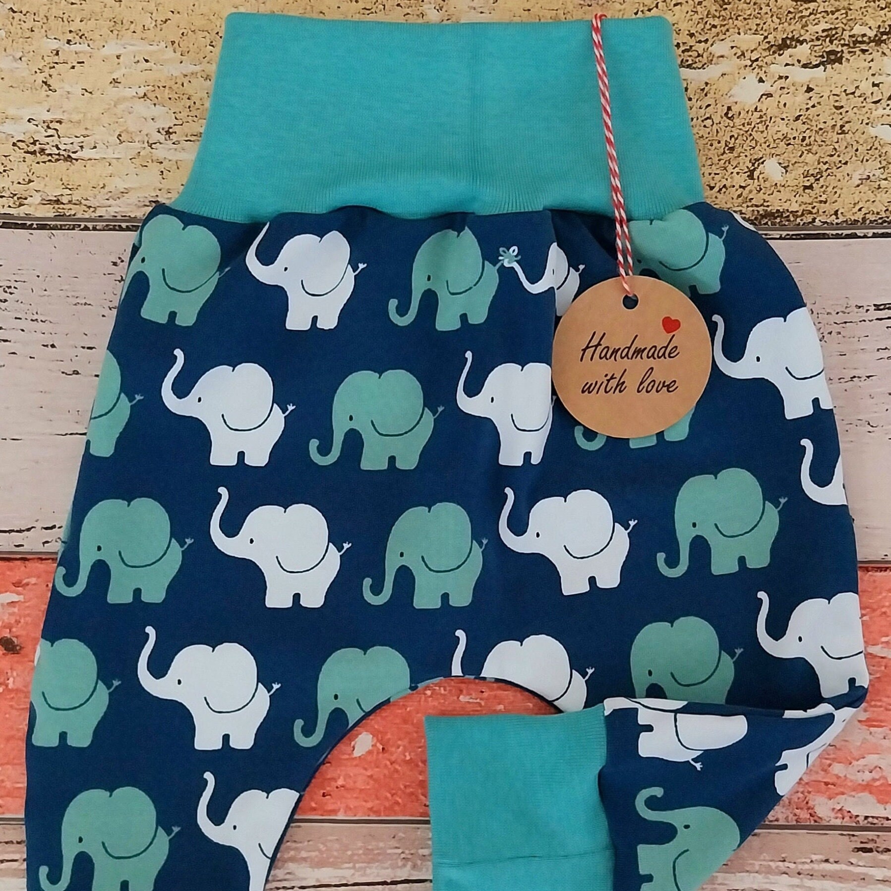 Pumphose Elefantenparade 50-98 Oder Als Set Mit Halstuch, Mitwachshose von ZwergnaseDE