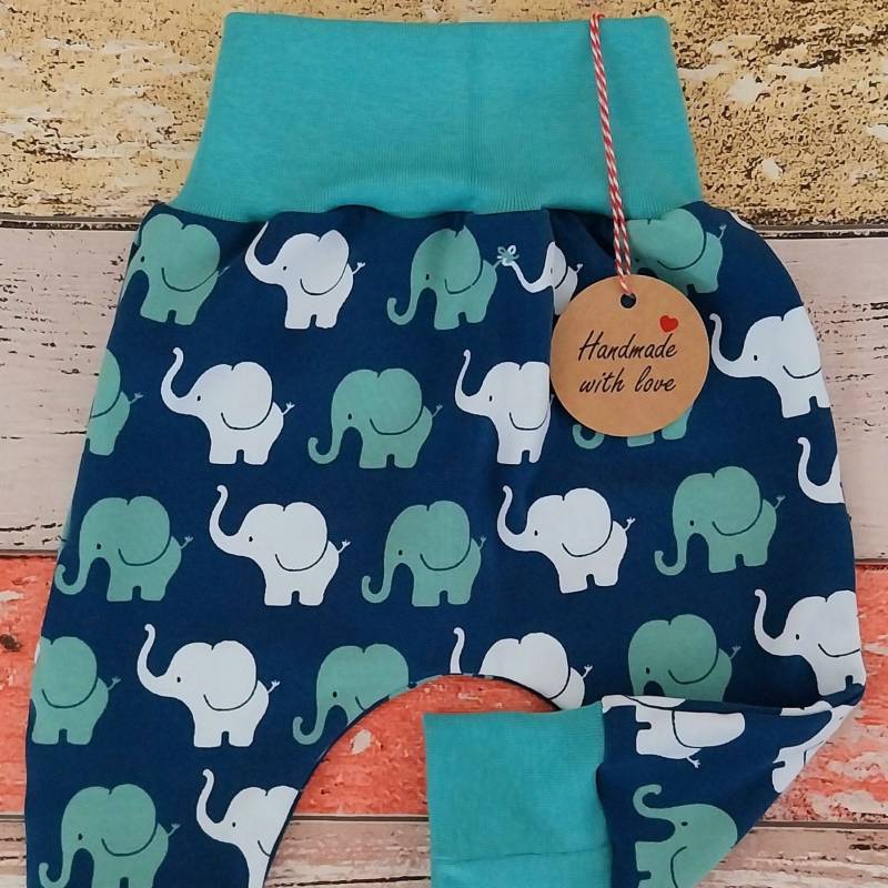 Pumphose Elefantenparade 50-98 Oder Als Set Mit Halstuch, Mitwachshose von ZwergnaseDE