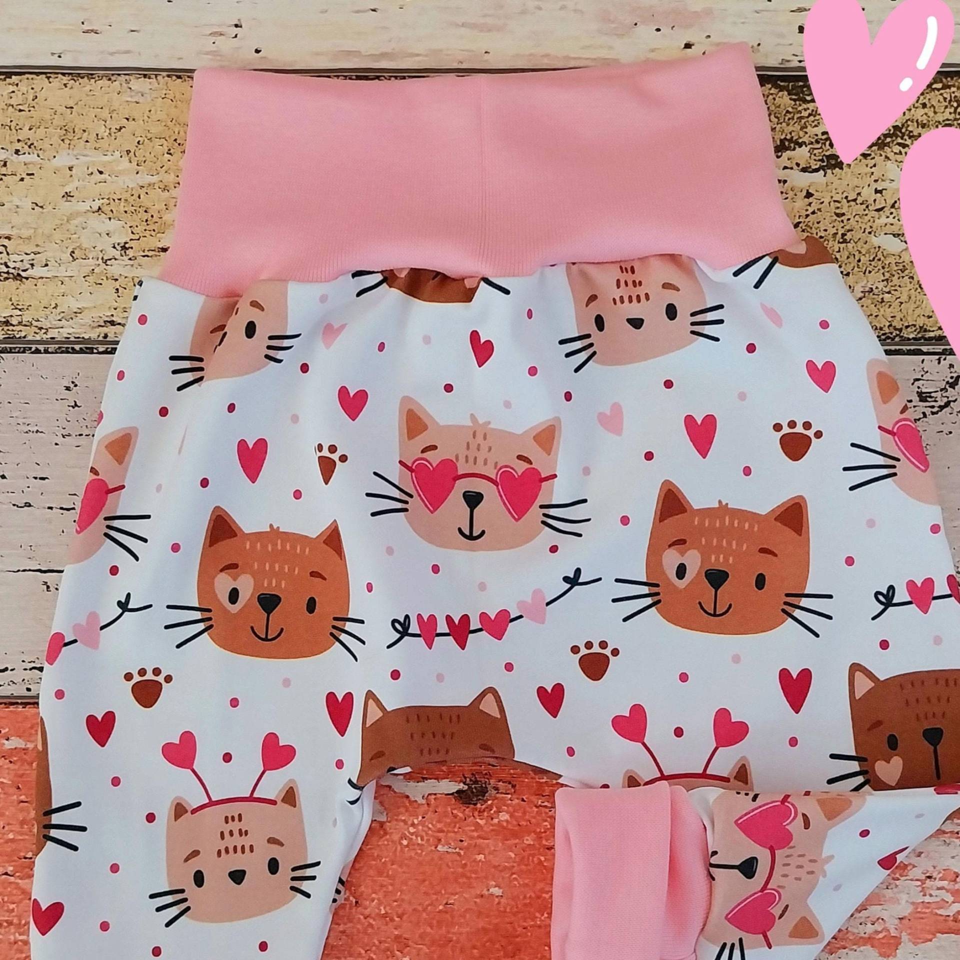 Pumphose Katze 50-98 Oder Als Set Mit Halstuch, Mitwachshose von ZwergnaseDE