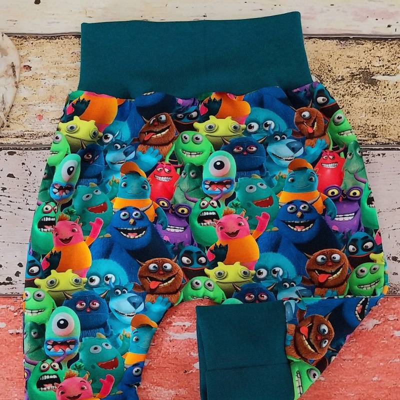 Pumphose Monster 50-98 Oder Als Set Mit Halstuch, Mitwachshose von ZwergnaseDE