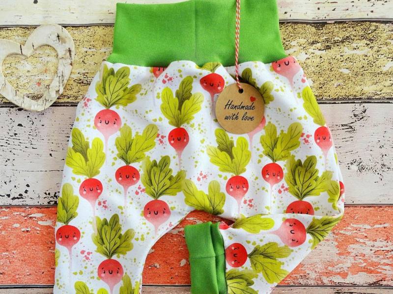 Pumphose Radieschen 50-104 Oder Als Set Mit Halstuch, Mitwachshose von ZwergnaseDE