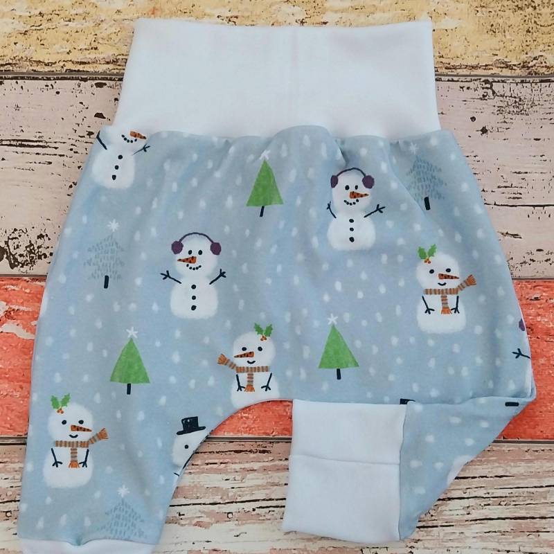 Pumphose Schneemann 50-98 Oder Als Set Mit Halstuch, Mitwachshose von ZwergnaseDE