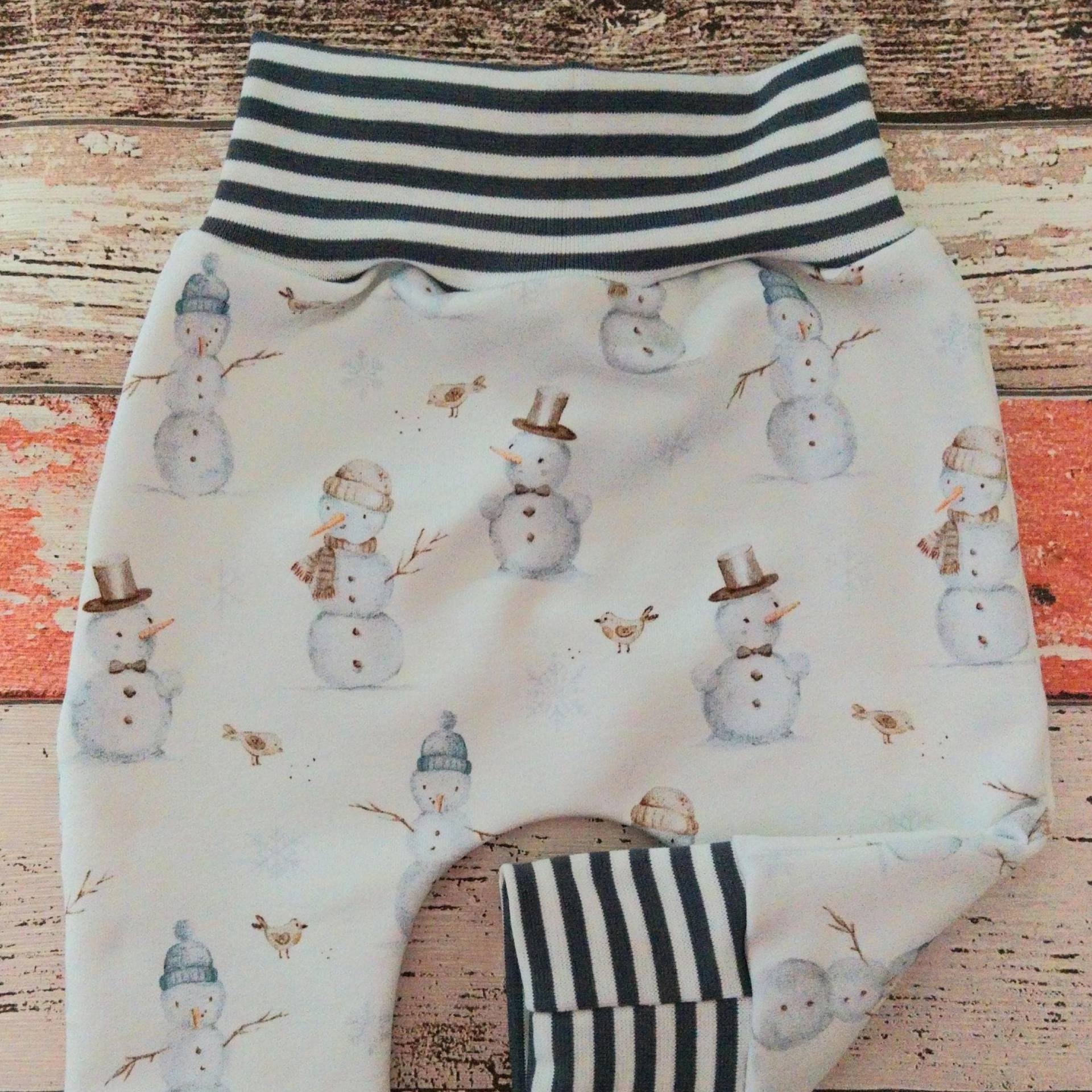 Pumphose Schneemann 50-98 Oder Als Set Mit Halstuch, Mitwachshose von ZwergnaseDE