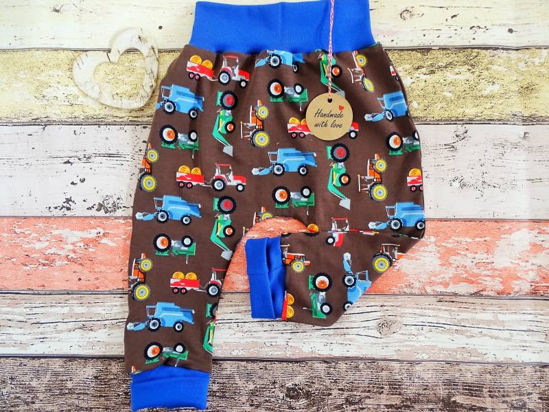 Pumphose Traktor Trecker in Größe 50-98, Kinder, Mitwachshose von ZwergnaseDE