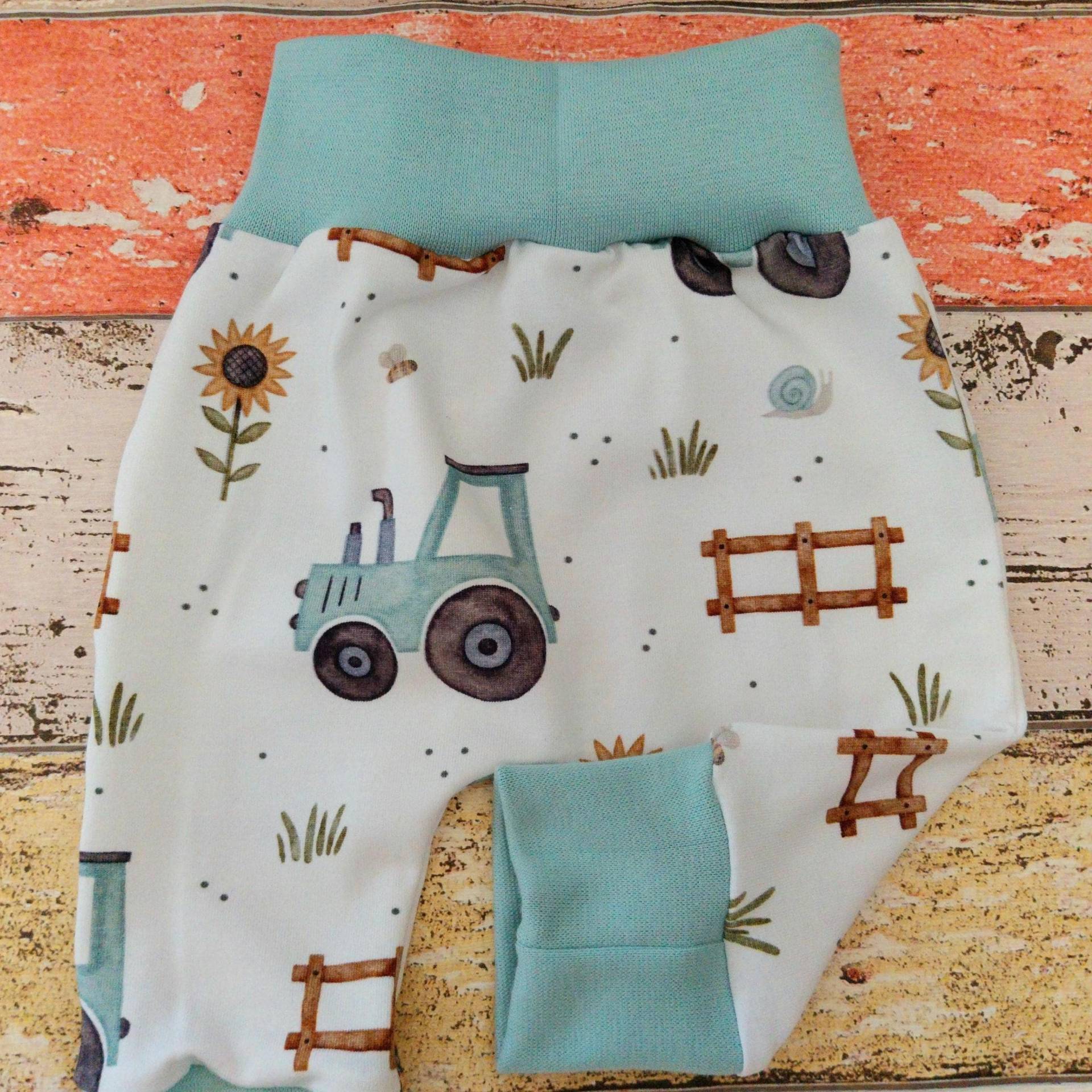 Pumphose Trecker, Traktor, Sonnenblume, Bauernhof 50-104 Oder Als Set Mit Halstuch, Mitwachshose von ZwergnaseDE