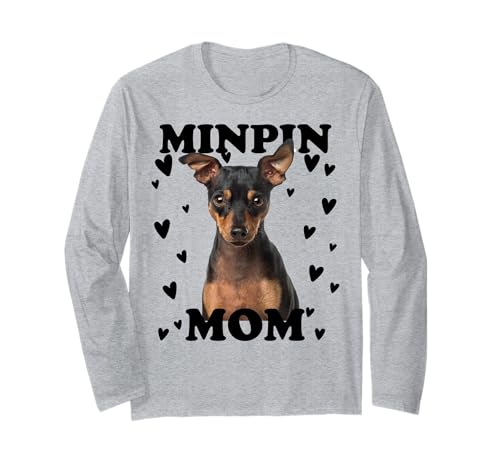 Minpin Mama Mom Mutter Miniature Pinscher Mutti Mum Langarmshirt von Zwergpinscher Hunde Motive für Hundeliebhaber
