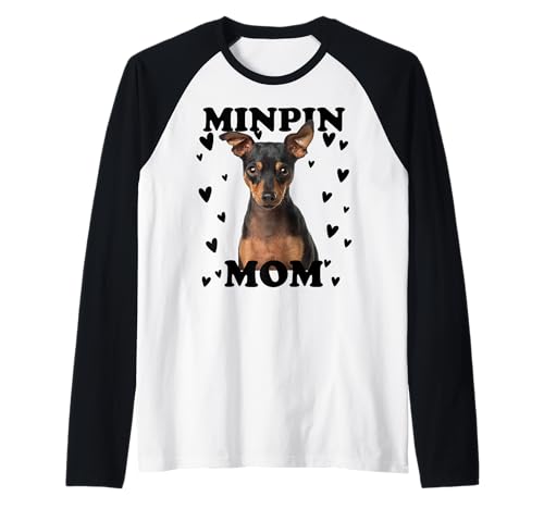 Minpin Mama Mom Mutter Miniature Pinscher Mutti Mum Raglan von Zwergpinscher Hunde Motive für Hundeliebhaber