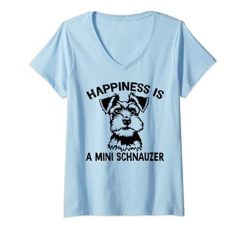 Damen Glück ist ein Zwergschnauzer T-Shirt mit V-Ausschnitt Damen Glück ist ein Zwergschnauzer T-Shirt mit V-Ausschnitt von Zwergschnauzer-Mutter-T-Shirt