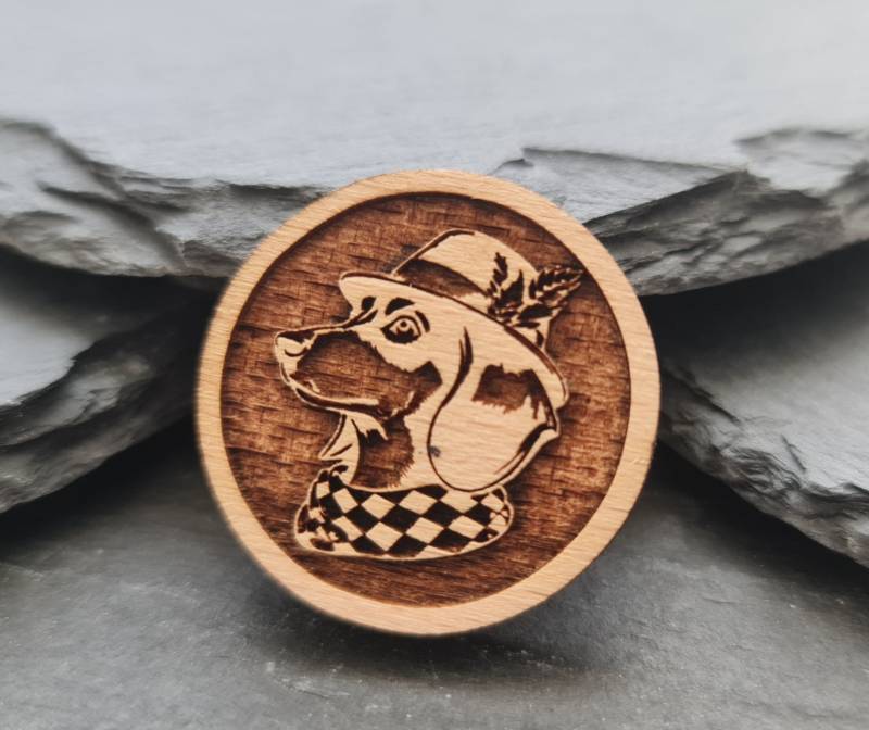 Trachten Anstecker Dackel Mit Trachtenhut Und Tuch, Hutpin/Anstecker Für Trachtenhut, Dirndl Weste Trachten Anstecker Dackel Mit Trachtenhut Und Tuch, Hutpin/Anstecker Für Trachtenhut, Dirndl Weste von Zwickerl