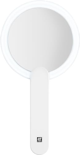 ZWILLING LED-Kosmetikspiegel 10x Vergrößerung, Wiederaufladbar, 360° drehbarer Griff, Weiß von Zwilling