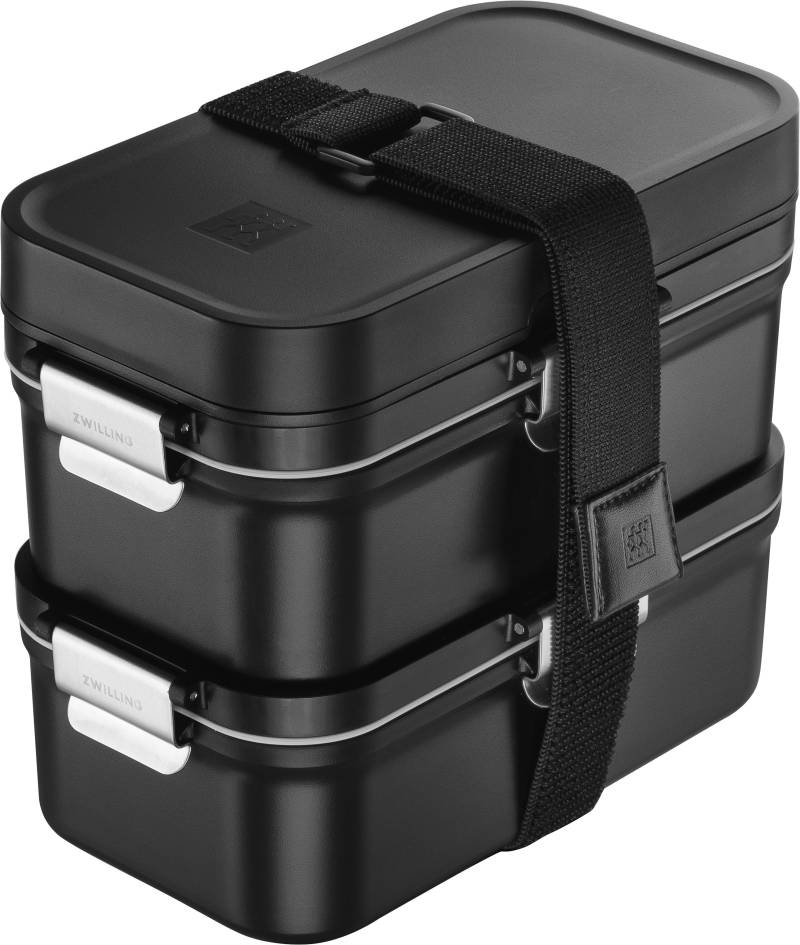 Zwilling Lunchbox "Fresh & Save" Set, 2 Lunchboxen, 2 Saucenboxen, 2 Trenneinsätze, inkl. Besteck, 7 tlg. Vakuum Lunch Box to Go, Modulares Boxensystem von Zwilling